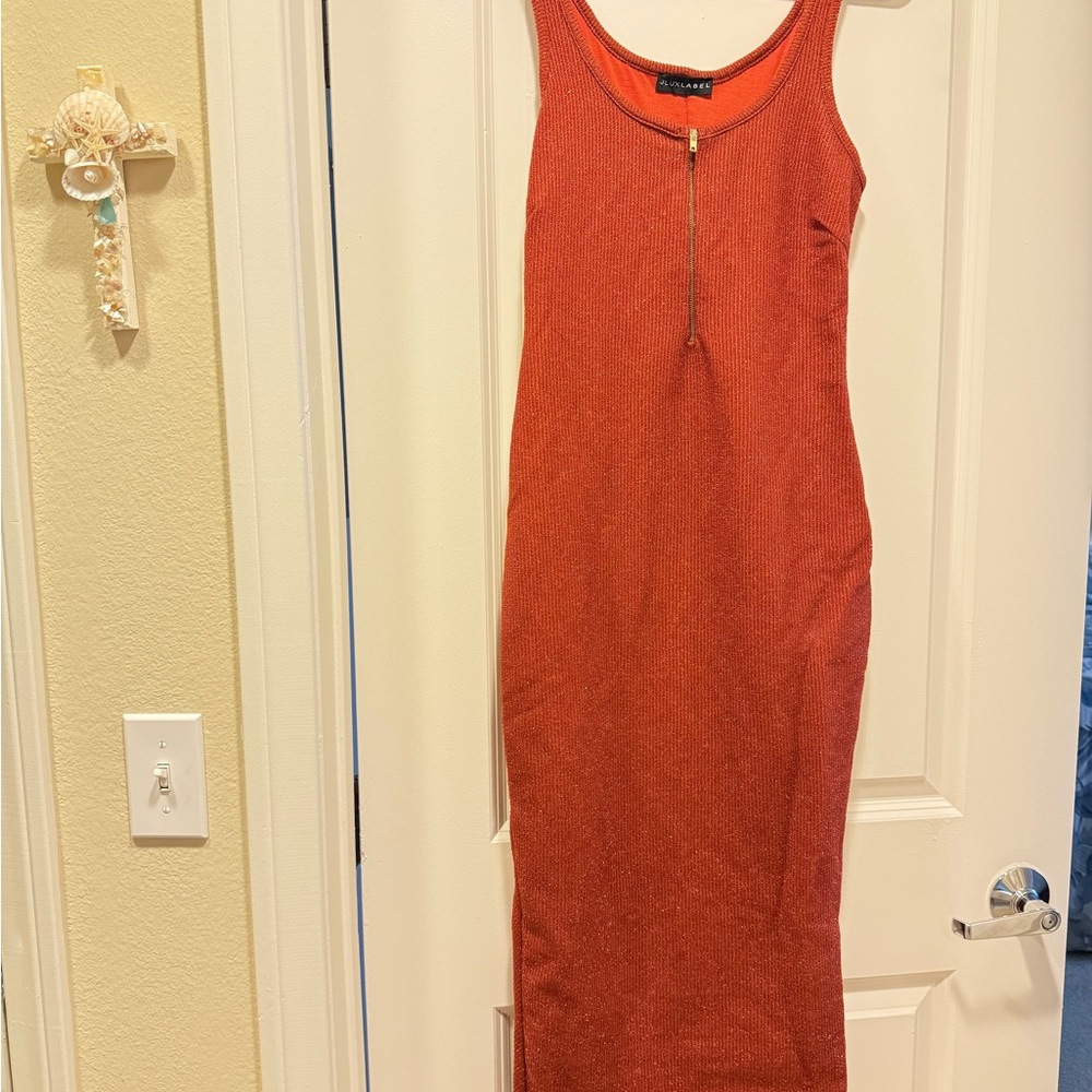 JLUXLABEL Rust Midi Dress